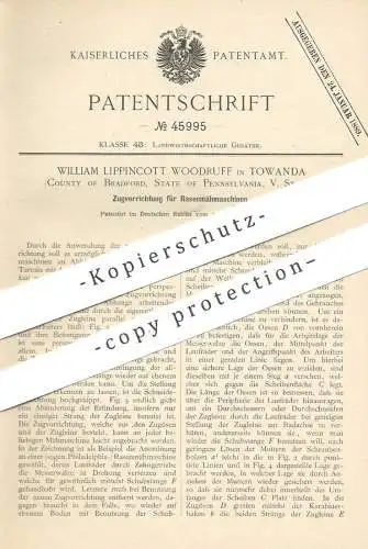 original Patent - William Lippincott Woodruff , Wowanda , Bradford , 1888 , Pennsylvania , USA 1888 | Zug für Rasenmäher