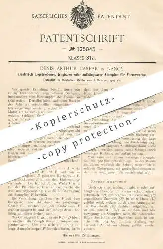 original Patent - Denis Arthur Capar , Nancy  1901 , elektrischer Stampfer für Formzwecke | Elektromotor , Form , Formen