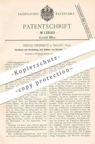 original Patent - Stefan Steinmetz , Sagan , Schlesien , 1901 , Schälen von Getreide auf nassem Weg | Mühle !!