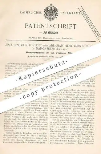 original Patent - Jesse Ainsworth Stott | Abraham Henthorn Stott , Manchester , England | Wasserröhrenkessel | Kessel !!