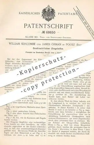 original Patent - William Sercombe , James Osman , Poole , England , 1891 , Ziegelofen | Ziegel - Ofen , Öfen , Ziegelei