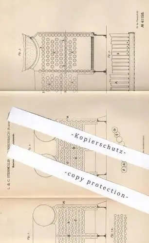 original Patent - L. & C. Steinmüller , Gummersbach , 1887 , Wasserröhrenkessel | Wasserkessel , Kessel , Dampfkessel !