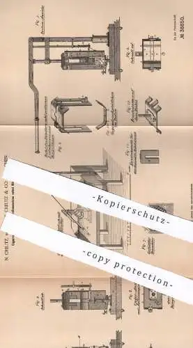 original Patent - N. Creutz in Fa. W. Creutz & Co. , Aachen , 1886 , Zigarrenbündel- und Pressmaschine | Zigarre , Tabak