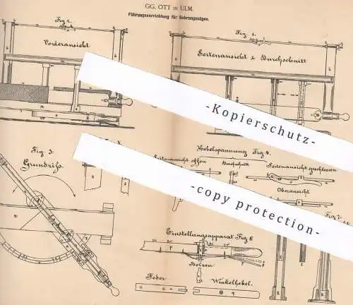 original Patent - GG. Ott , Ulm , 1888 , Führung für Gehrungssägen | Gehrung , Säge , Säge , Holz , Tischler