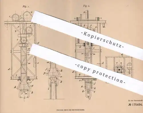 original Patent - Ludwig Stuckenholz , Wetter / Ruhr , 1903 , Stripperkran | Kran , Kräne | Laufkatze , Baukran !!