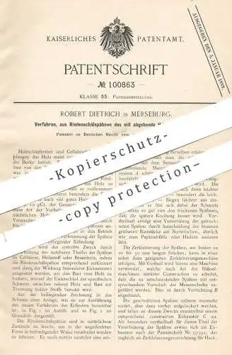 original Patent - Robert Dietrich , Merseburg , 1898 , Holz gewinnen beim Rinde schälen | Baumholz , Papier , Cellulose