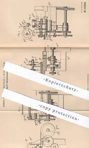 original Patent - Joseph François Hartigan , Washington , USA , 1897 , Schneidvorrichtung für Zigarettenmaschine | Tabak