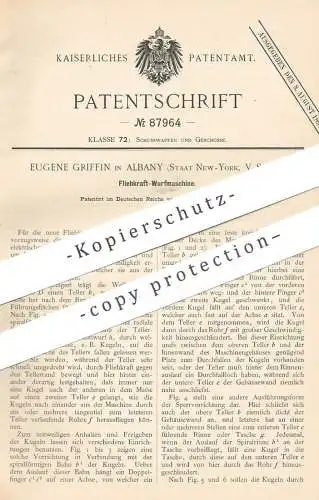 original Patent - Eugene Griffin , Albany , New York , USA , 1896 , Fliehkraft Wurfmaschine | Dynamo , Waffen , Geschoss