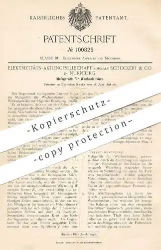 original Patent - Elektrizitäts- AG vorm. Schuckert & Co. Nürnberg 1898 | Messgerät f. Wechselstrom | Strom , Elektriker