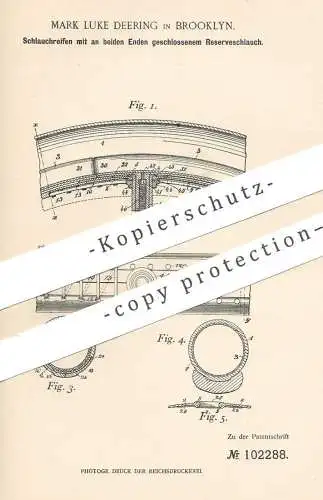 original Patent - Mark Luke Deering , Brooklyn 1897 , Schlauchreifen mit Reserveschlauch | Schlauch Reifen , Rad , Räder