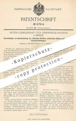 original Patent - AG für Fernsprech - Patente , Berlin , 1894 , Fernsprecher , Eisenbahn | Bahn , Bahnen , Strom !!