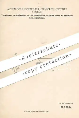 original Patent - AG für Fernsprech - Patente , Berlin , 1894 , Fernsprecher , Eisenbahn | Bahn , Bahnen , Strom !!