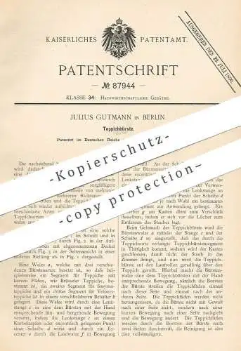 original Patent - Julius Gutmann , Berlin , 1895 , Teppichbürste , 1895 , Teppichbürste | Teppich , Bürste , Bürsten !!