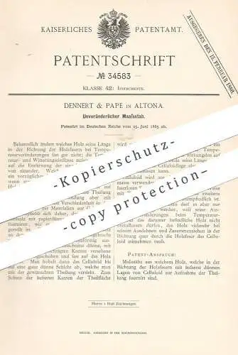 original Patent - Dennert & Pape , Hamburg / Altona , 1885 , Unveränderlicher Maßstab aus Holz | Lineal , Maßstäbe !!