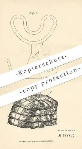 original Patent - Josef Eil , Rotterdam , 1905 , Lasthaken zum Schnüren der Säcke , Kisten , Fass , Fässer | Haken