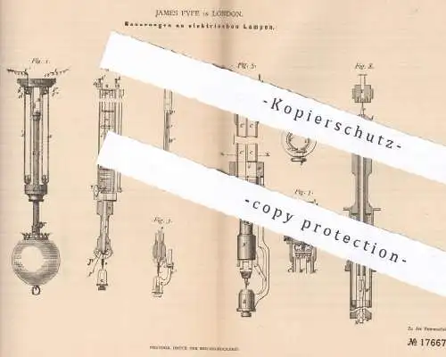 original Patent - James Fyfe , London , England , 1881 , elektrische Lampen | Lampe , Laterne , Licht , Elektriker !!!