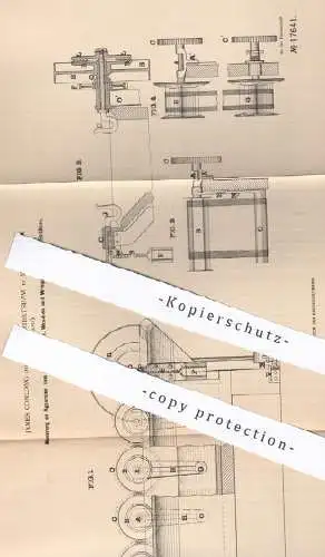 original Patent - James Conlong , James Robertshaw , Manchester , England , 1881 , Garn färben , stärken , waschen !!