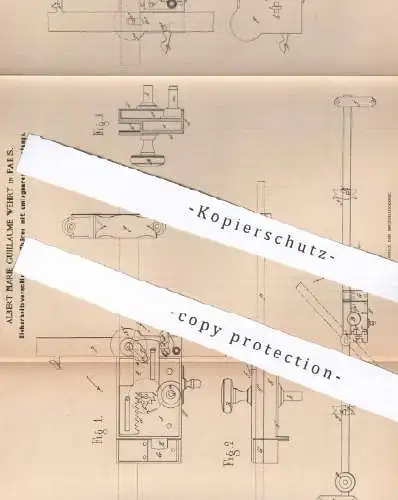 original Patent - Albert Marie Guillaume Wehry , Paris , Frankreich , 1886 , Türschloss | Tür - Schloss | Schlosser