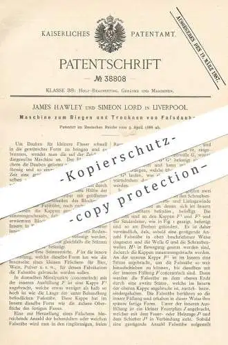 original Patent - James Hawley , Simeon Lord , Liverpool , England | Biegen u. Trocknen von Fassdauben | Fass , Holzfass