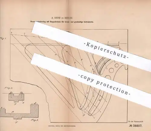 original Patent -  A. Reise , Berlin 1886 , Resonanzbodensteg | Resonanzboden | Musikinstrument Musik , Piano , Klavier