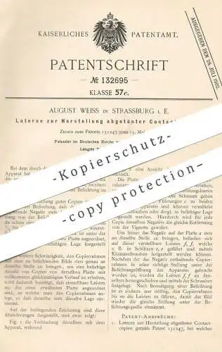 original Patent - August Weiss , Strassburg , Elsass , 1901 , Herst. abgetönter Kontaktkopien | Kopieren , Kopie , Druck