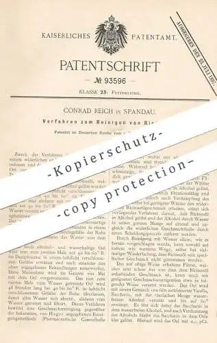 original Patent - Conrad Reich , Berlin / Spandau , 1896 , Reinigen von Ricinusöl | Rizinus - Öl | Fett , Fette !!