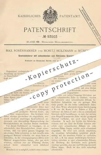 original Patent - Max Rosenhammer , Moritz Holzmann , München , 1895 , Gewindebohrer | Bohrer , Bohren , Bohrmaschine !!