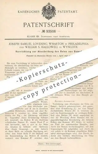 original Patent - Joseph S. Lovering Wharton , Philadelphia | William S. Hallowell , Wyncote | Öl aus Dampf abscheiden !