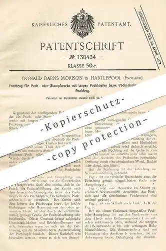 original Patent - Donald Barns Morison , Hartlepool , England , 1901 , Pochtrog zum Zerkleinern von Erz | Erze , Mineral