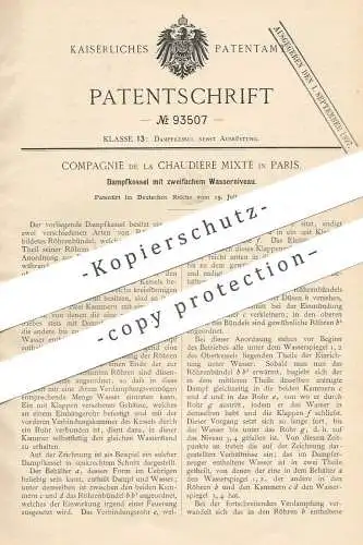 original Patent - Compagnie de la Chaudière Mixte , Paris , Frankreich , 1896 , Dampfkessel | Kessel , Dampfmaschine !!