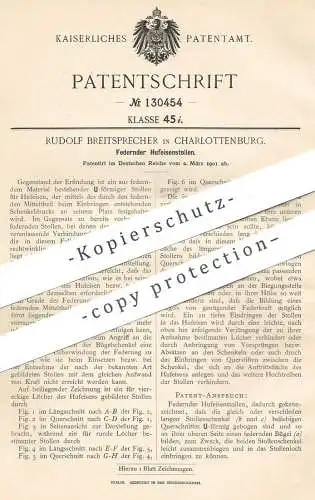 original Patent - Rudolf Breitsprecher , Berlin / Charlottenburg , 1901 , Federnder Hufeisenstollen | Hufeisen | Schmied