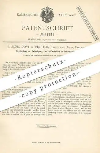 original Patent - J. Lionel Dove , West Ham , Essex , England | Halfterketten an Deichselspitzen | Deichsel , Kutsche