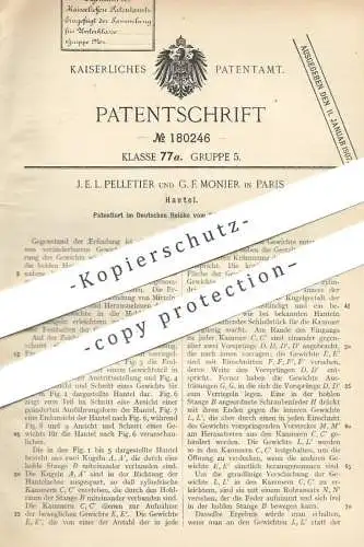 original Patent - J. E. L. Pelletier , G. F. Monier , Paris , Frankreich 1906 , Hantel | Gewicht , Hantelgewicht | Sport