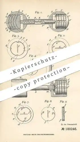 original Patent - J. E. L. Pelletier , G. F. Monier , Paris , Frankreich 1906 , Hantel | Gewicht , Hantelgewicht | Sport