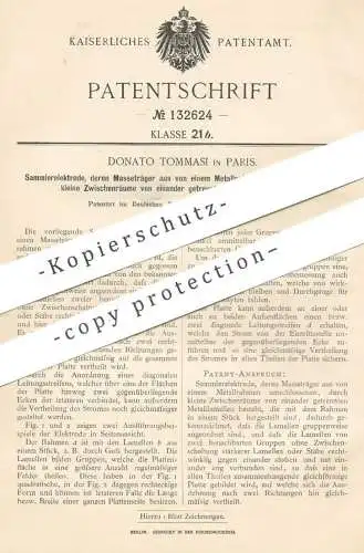 original Patent - Donato Tommasi , Paris , Frankreich , 1901 , Sammlerelektrode | Elektrode | Strom , Elektriker !!