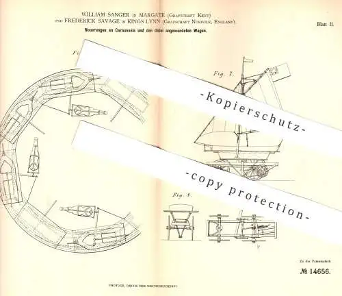 original Patent - William Sanger , Margate , Kent | Frederick Savage , Kings Lynn , Norfolk , England , 1880 | Karussell