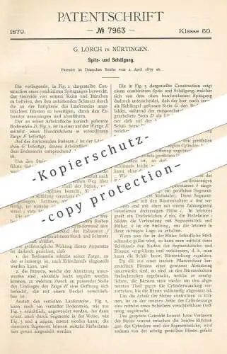 original Patent - G. Lorch , Nürtingen , 1879 , Spitzgang , Schälgang | Getreide , Mehl | Mühle , Mühlen