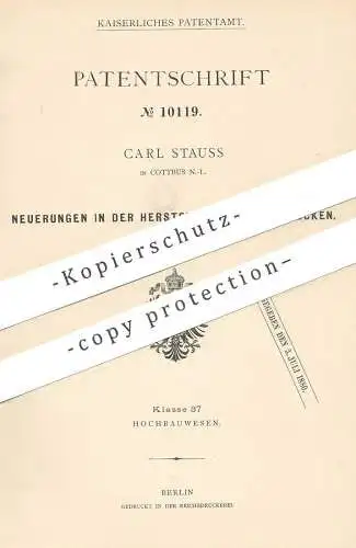 original Patent - Carl Stauss , Cottbus , 1879 , Rohrdecken - Herstellung | Rohr , Reed , Reet , Schilf , Dach , Hochbau