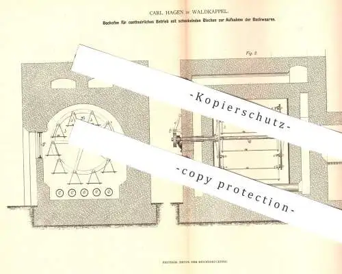 original Patent - Carl Hagen , Waldkappel , 1880 , Backofen für Backwaren | Bäcker , Bäckerei | Ofen , Herd !!