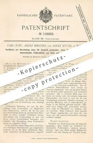 original Patent - Carl Jung , Adolf Brecher , Adolf Kittel , Wien , Österreich , 1898 , Futter aus Kleie und Magermilch