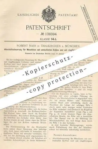 original Patent - Robert Nass , Thalkirchen , München , 1902 , Abschlusssteuerung für Maschinen | Steuerung | Motor !!