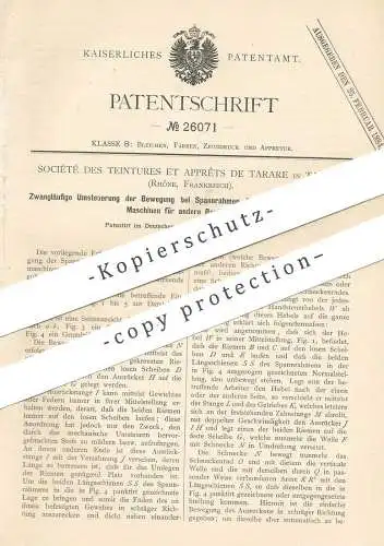 original Patent - Société des Teintures et Apprêts de Tarare , Rhône , Frankreich , 1883 , Spannrahmen | Spannmaschine !