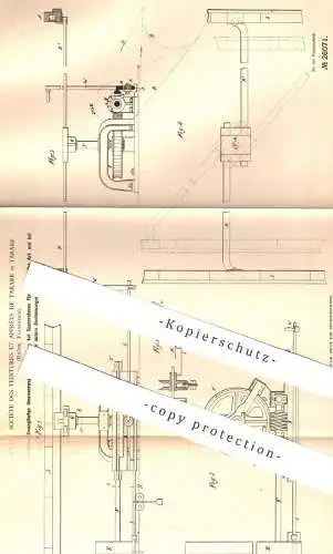 original Patent - Société des Teintures et Apprêts de Tarare , Rhône , Frankreich , 1883 , Spannrahmen | Spannmaschine !