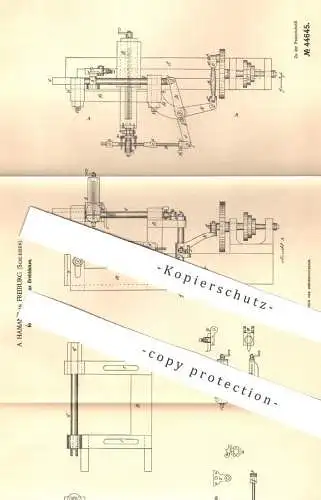 original Patent - A. Hamann , Freiburg , Schlesien , 1888 , Hobelvorrichtung an Drehbank | Hobel , Metall | Dreher !!!