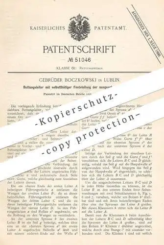 original Patent - Gebrüder Boczkowki , Lublin / Polen , 1889 , Rettungsleiter | Leiter , Feuerwehr , Sprossenleiter !!!