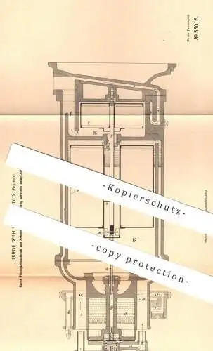 original Patent - Friedr. Wilh. Klönne , Dux , Böhmen , 1884 , Dampf - Schmiervorrichtung | Schmierpumpe | Öl , Fett