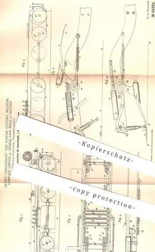 original Patent - AG The Fustian Cutting Machine Comp. Ltd Ordsal Lane Mills , Salford Lancaster | Flor , Samt schneiden