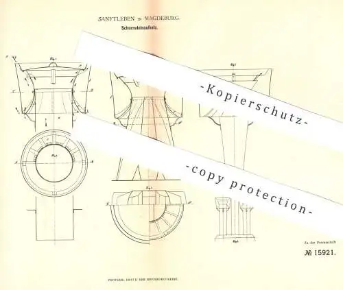 original Patent - Sanftleben , Magdeburg , 1881 , Schornsteinaufsatz | Schornstein , Esse , Ofen | Schornsteinfeger !!!