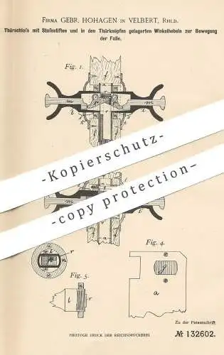 original Patent - Gebrüder Hohagen , Velbert , 1901 , Türschloss | Türknopf | Tür - Schloss | Schlosser , Schlosserei !