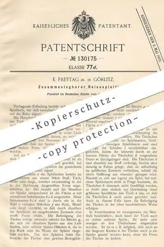 original Patent - E. Freytag , Görlitz 1901 , Zusammenlegbarer Reisespieltisch | Spieltisch | Skat - Tisch | Kartenspiel